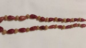 Unique uncut ruby Beaded Necklace