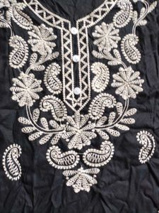 Embroidered Black Kurta