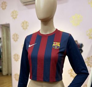 FC Barcelona Cropped Long Sleeve Top