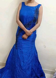 Blue Mermaid Evening Gown
