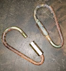 Two Metal Carabiner Snap Hooks-9.0 MM Thick .