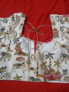 New Crepe silk pen kalamkari blouse