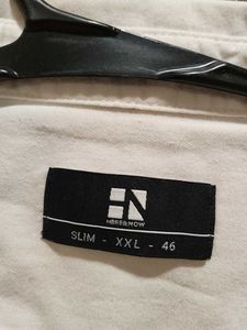 Men's White Long Sleeve Button-Up Shirt