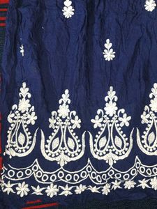 Elegant Navy Blue Embroidered Gown