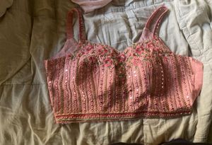 Pink Embroidered Blouse !👚 padded * unstitched