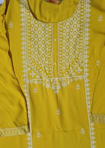 Yellow Embroidered Kurta