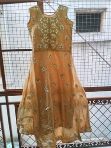 beige long gown