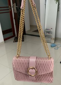 Chic Pink Quilted Chain Shoulder Bag