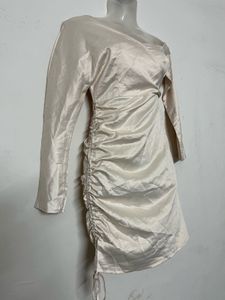 Pintresty Satin Ruched Mini Dress