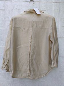New with tag Korean Cream Linen Blend Oversized Sh