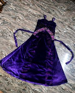 Elegant Purple Velvet Gown