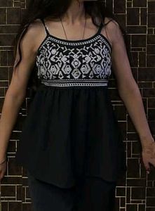 Black Embroidered top