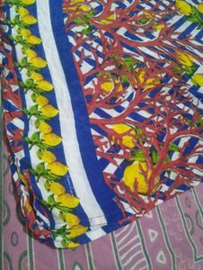Vibrant Lemon &amp; Coral Print kaftan