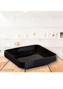 6pcs Black square plates