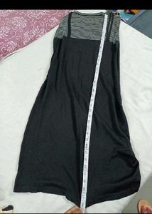 Sleeveless Striped Top Black Dress