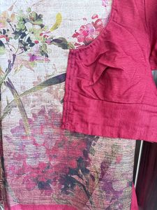 Vibrant Floral Saree Blouse Set