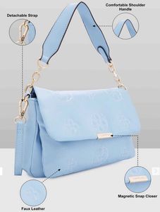 Caprese New Stylish Blue Embossed Shoulder Bag