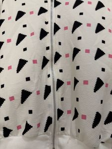Geometric Print Bomber Jacket