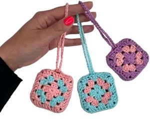 Heart Square Crochet Pouch