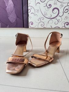 Rose Gold Block Heel Sandals
