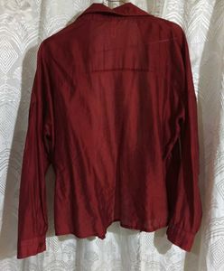 Elegant Maroon Collared Shirt