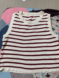 Striped Cropped Sleeveless Top