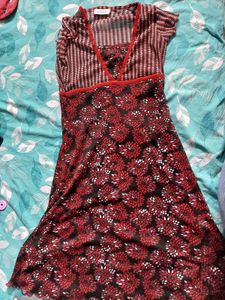 BIBA Red Floral Print Kurta