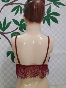 (200)Burgundy Lace Bralette Top