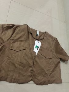 brown crop shirt