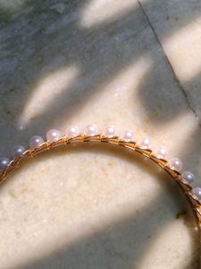 Pink Pearl Embellished Royal Hairband