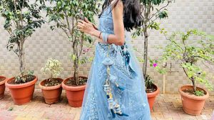 Blue Bridal Lehanga.