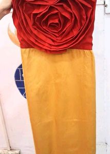 Stunning Red Rose Ethnic Gown
