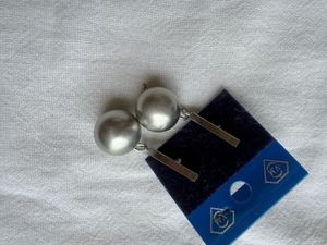 Elegant Silver Ball & Bar Earrings