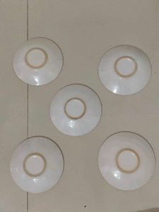 Set of 5 White Saucers