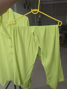Lime Green Button-Up Tunic