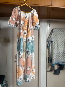 “Hay” Boho Floral pastel Maxi Dress