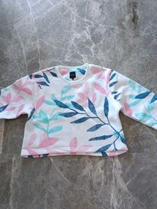 Floral Print Cropped Sweatshirt