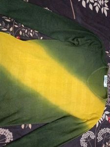 Ombre Knit Sweater - Green & Yellow
