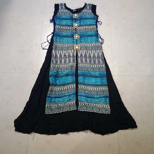 Stylish Blue Printed Kurta Set