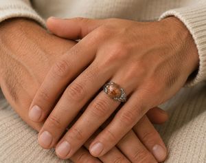Unisex Shimmering Sunstone Ring