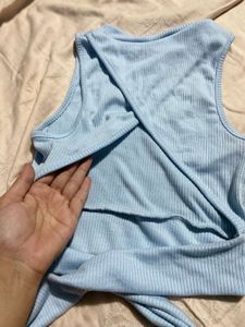 Cute Blue Tie-Back Tank Top