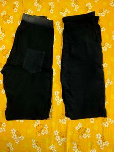 Black Jeggings And Palazzo Pant Combo