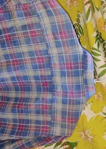 Men's Blue Plaid Casual Shirt