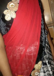 Red , Black Nd White Beautiful Saree 😍😍🔥🔥