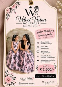 sisters  Matching Pink &amp; Black Floral Gown Combo