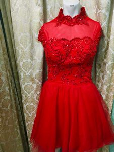 Red Lace Party Dress