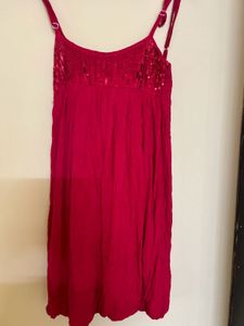 Vibrant Red Spaghetti Strap Mini Dress