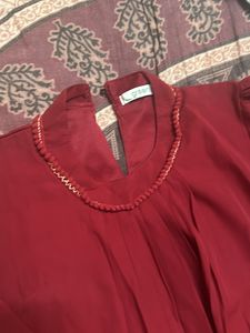 Maroon Office Wear Top