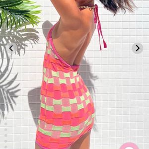 Colorful Checkered Mini Dress