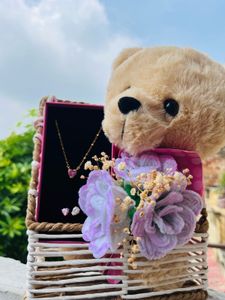 Teddy Bear Gift Set with Necklace &amp; Earrings